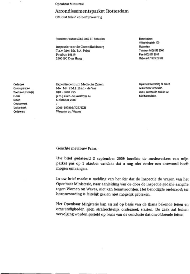 Letter Public Prosecutor OM 1 \u2014 Women on Waves